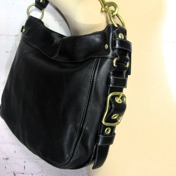 XL ZOE EDITORIAL BAG NEAR MINT CONDITION BLACK LEATHER BRASS HARDWARE - Picture 13 of 16